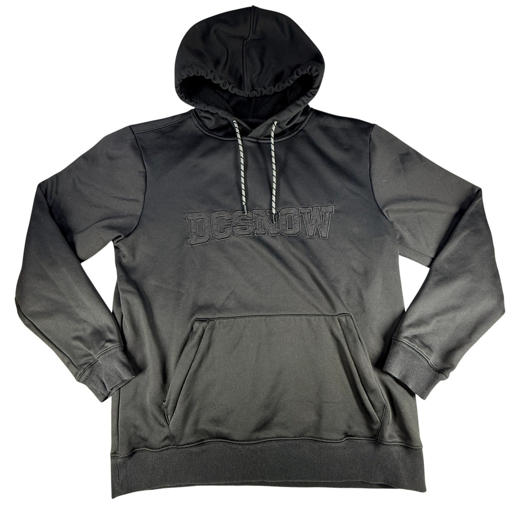 DC Shoes Mens Hoodie DCSNOW Embroidered Logo Medium Black Polyester Snowboard